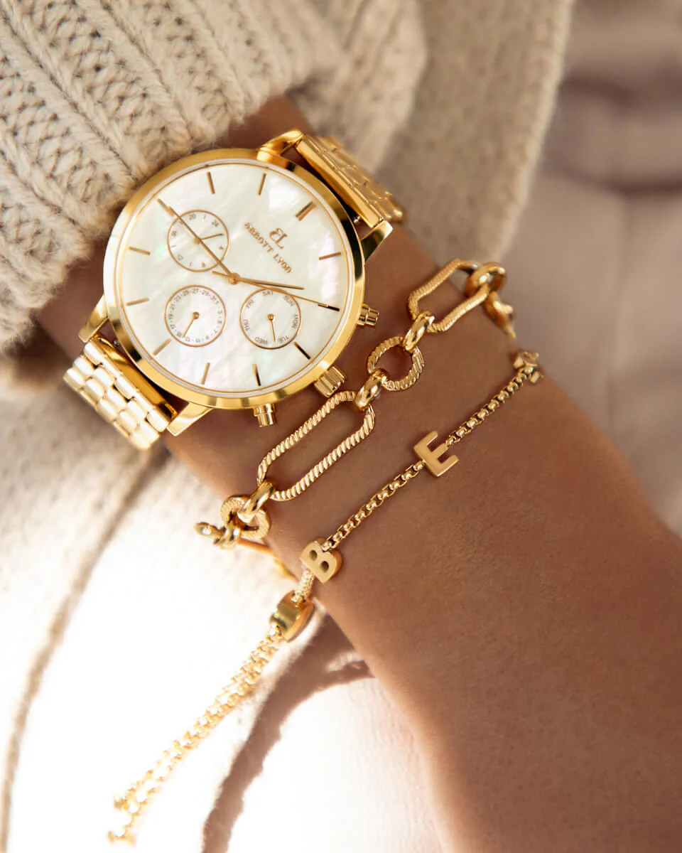 Gold Pearl Link Nueva 40 Watch - Image 5