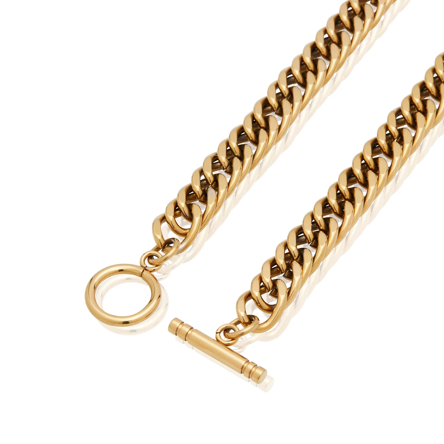 Heart Curb Chain Necklace (Gold) - Image 9