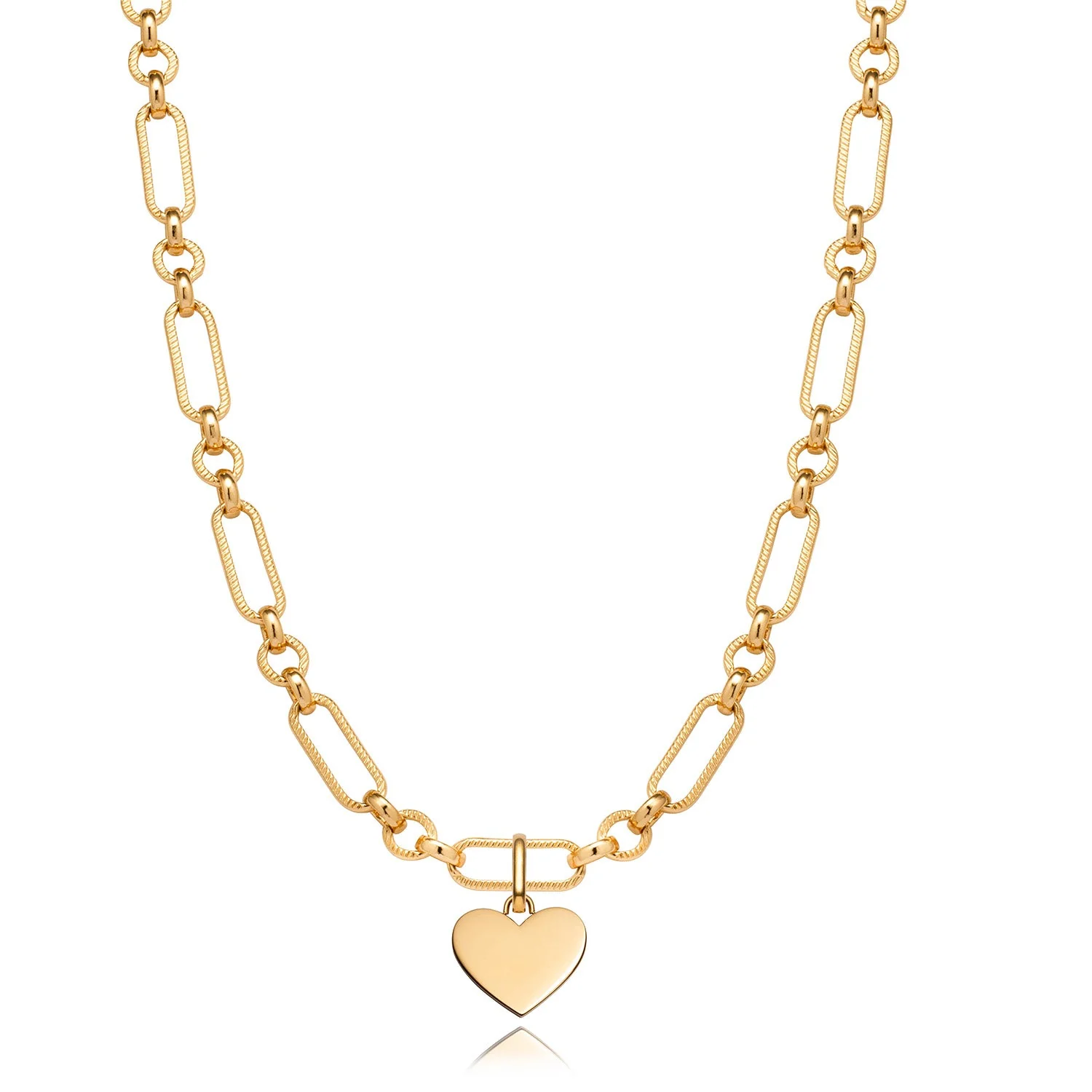 Heart Figaro Chain Necklace (Gold) - Image 4