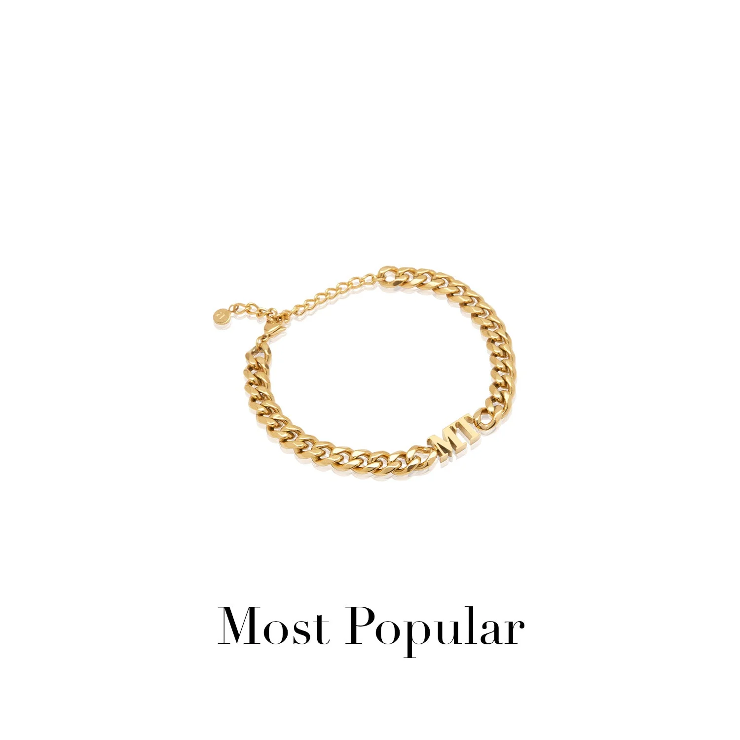 Initial Curb Bracelet (Gold) - Image 5