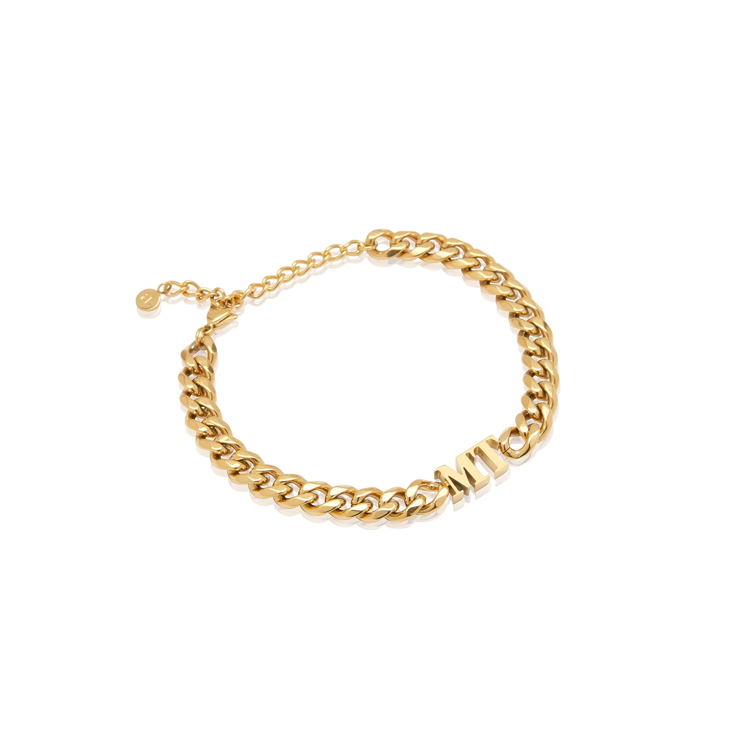 Initial Curb Bracelet (Gold) - Image 6