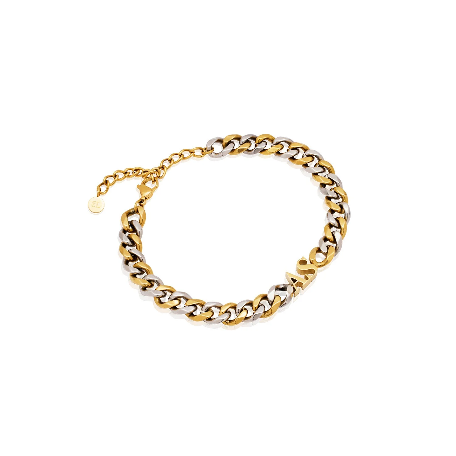 Initial Curb Bracelet (Gold/Silver) - Image 7