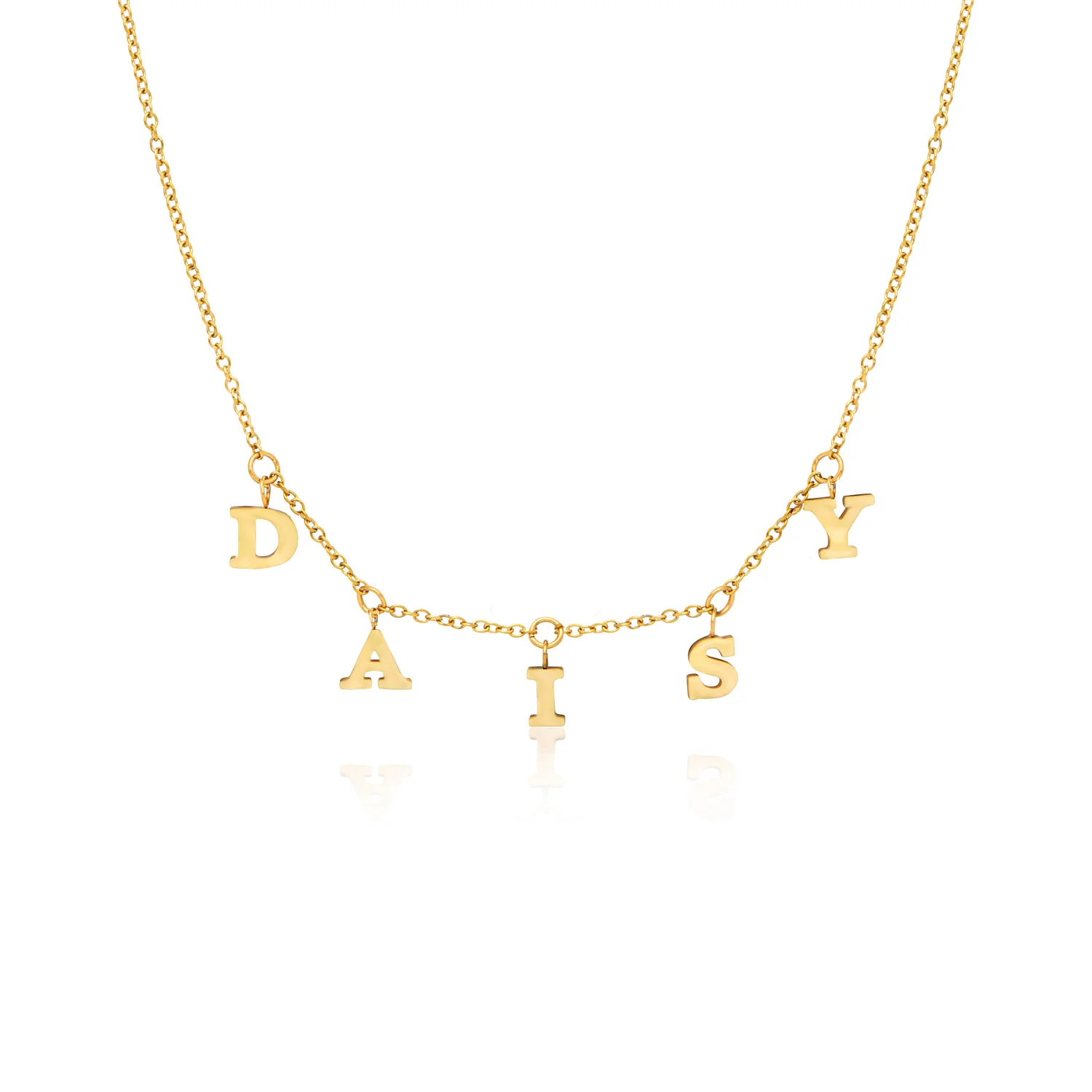 Mini Hanging Letter Name Necklace (Gold) - Image 5