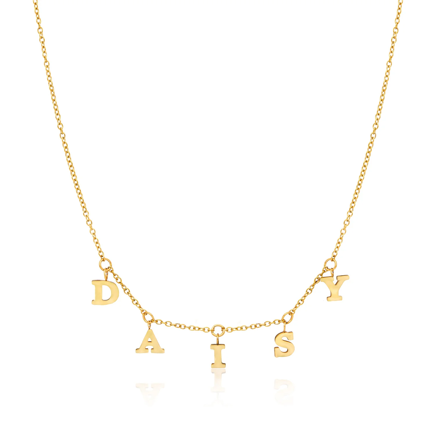 Mini Hanging Letter Name Necklace (Gold) - Image 6