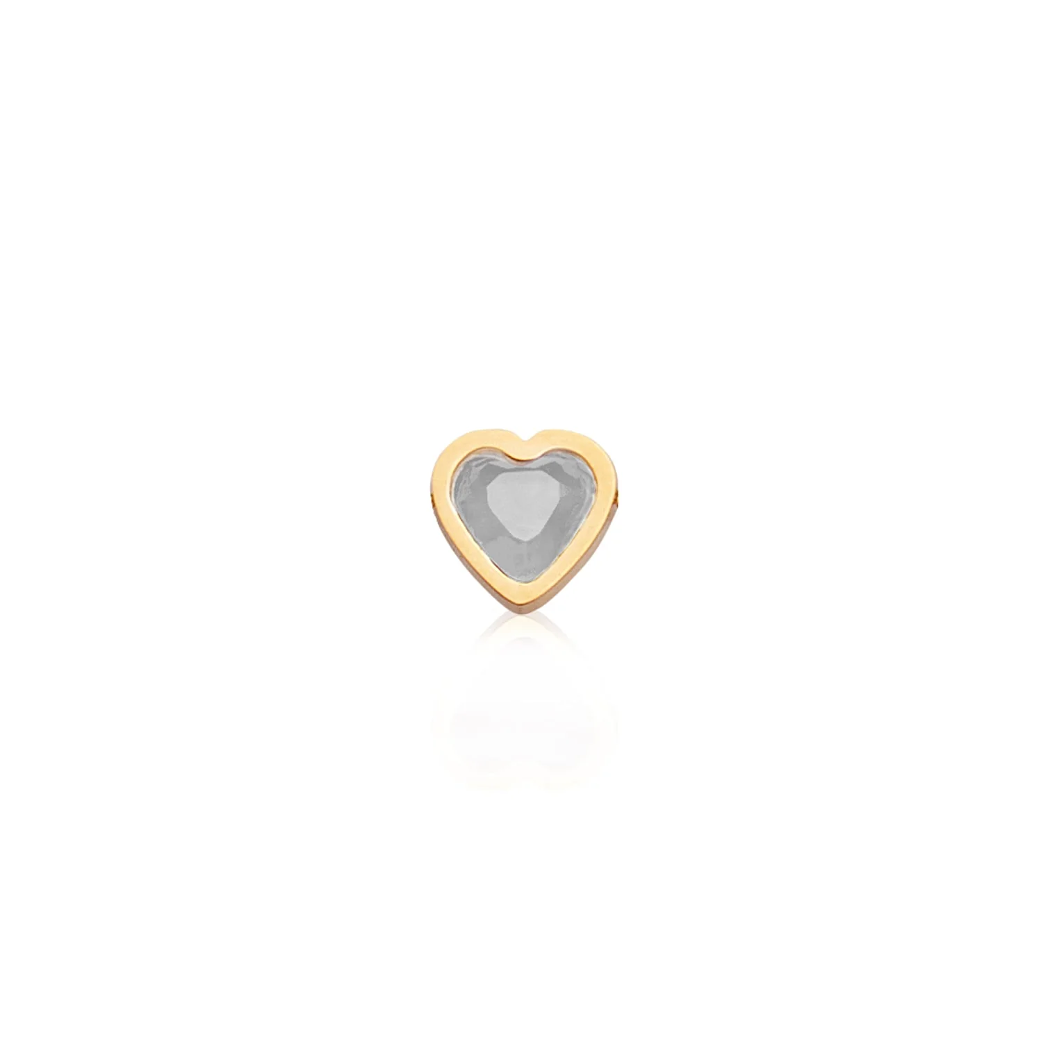 Mini Heart Birthstone Stud Earrings (Gold) - Image 12
