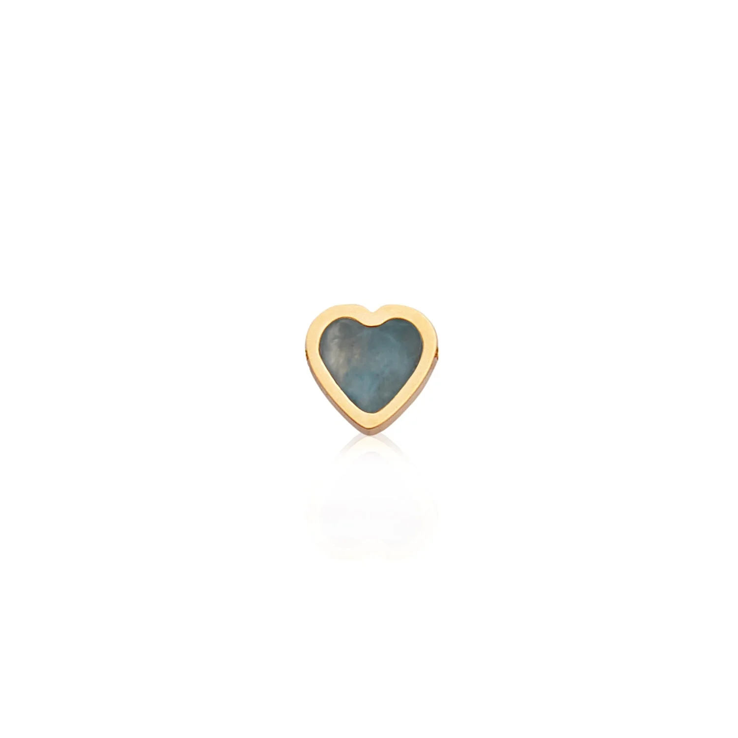 Mini Heart Birthstone Stud Earrings (Gold) - Image 18