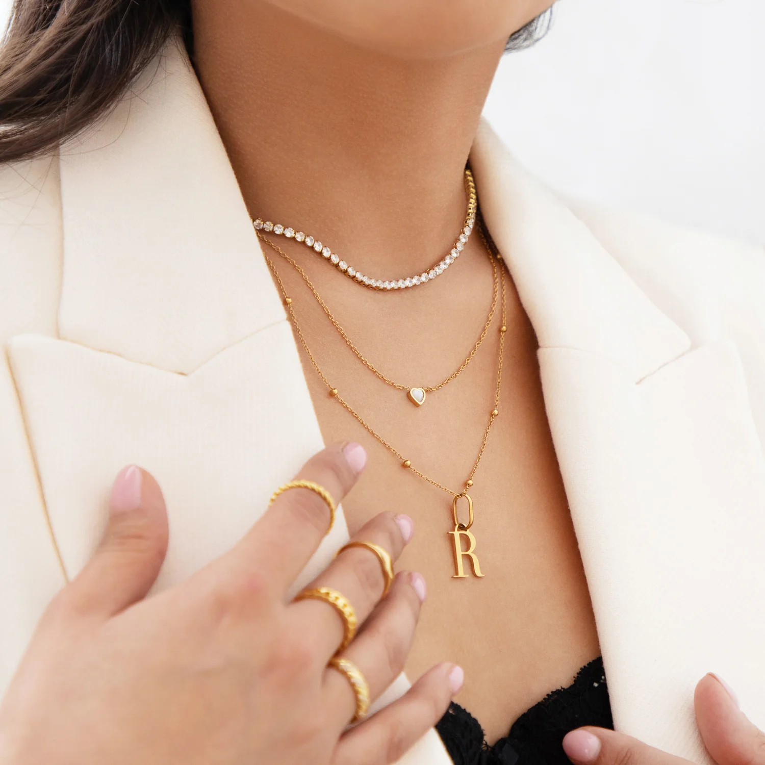 Mini Heart Birthstone Necklace (Gold) - Image 4