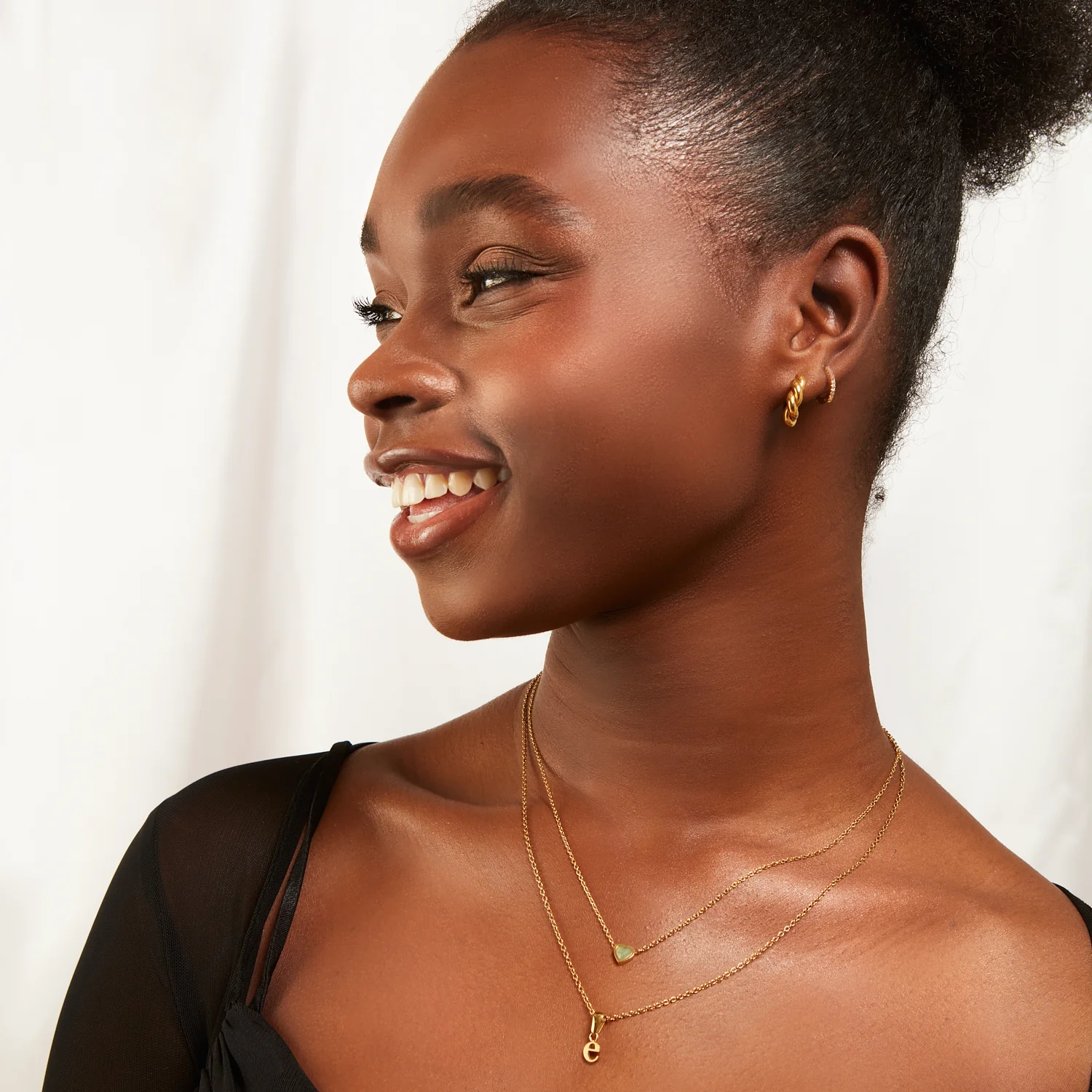 Mini Heart Birthstone Necklace (Gold) - Image 5