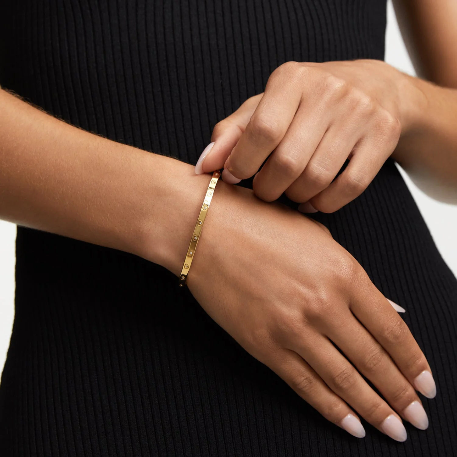 Monroe Bangle Watch & Crystal Bracelet Set (Gold) - Image 5