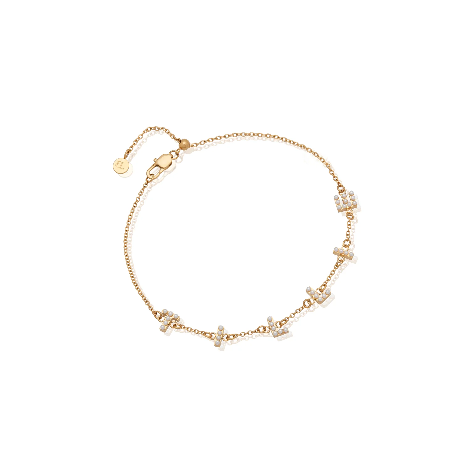 Pearl Custom Name Bracelet (Gold) - Image 7