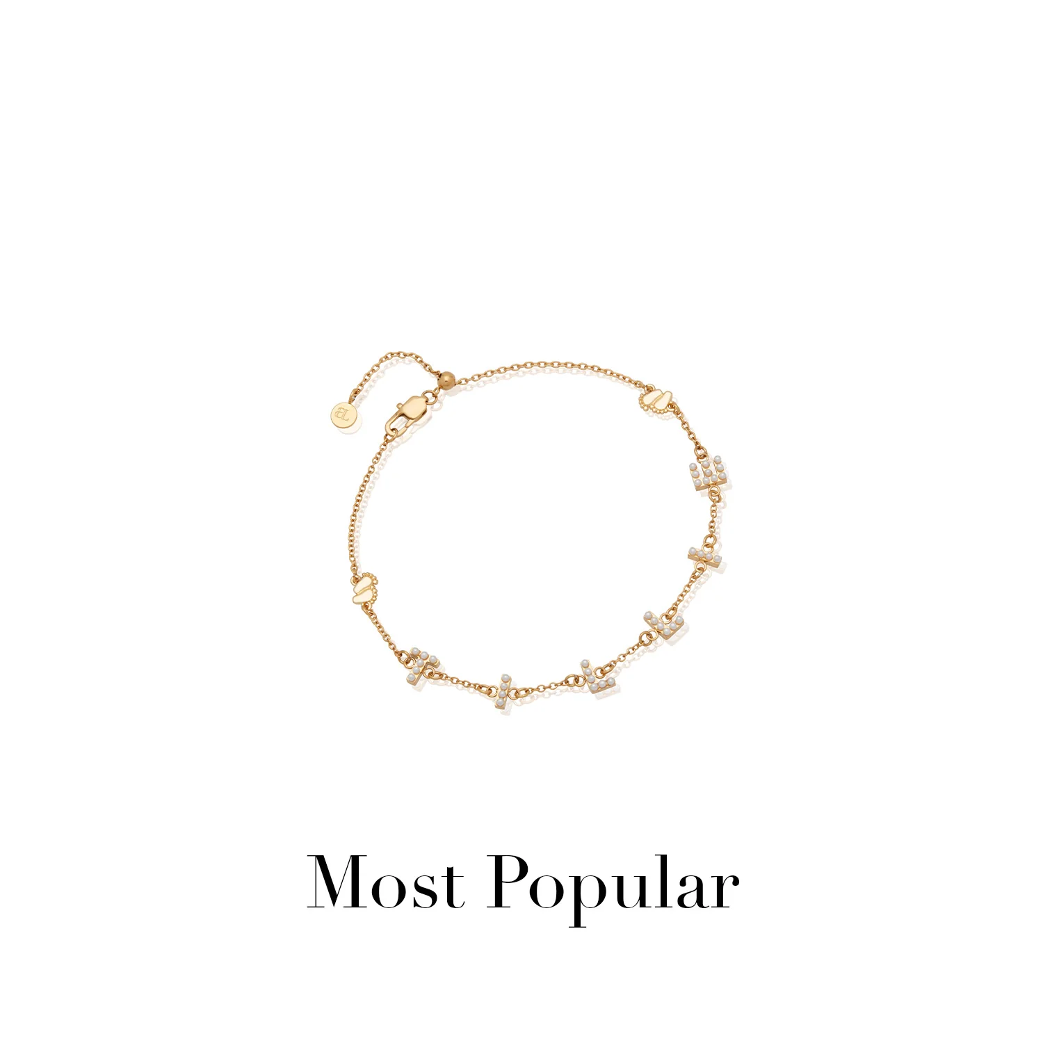 Pearl Custom Name Bracelet (Gold) - Image 8