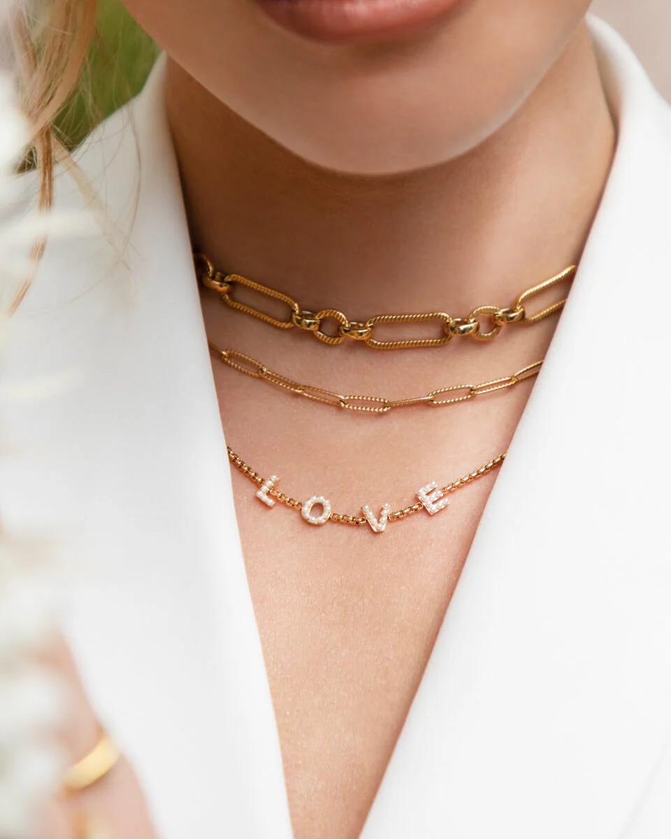 Pearl Custom Name Necklace (Gold) - Image 10