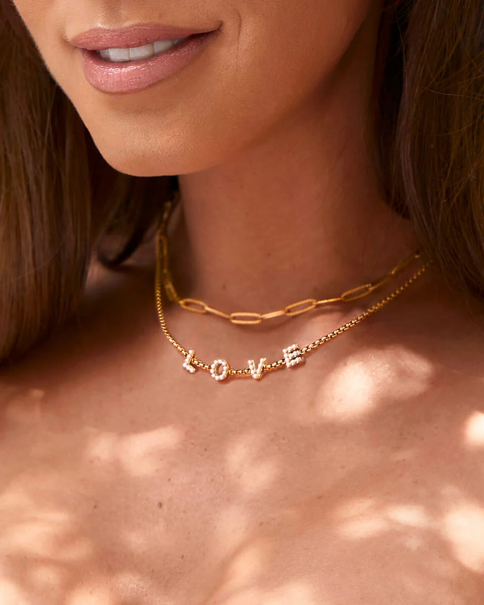 Pearl Custom Name Necklace (Gold) - Image 9