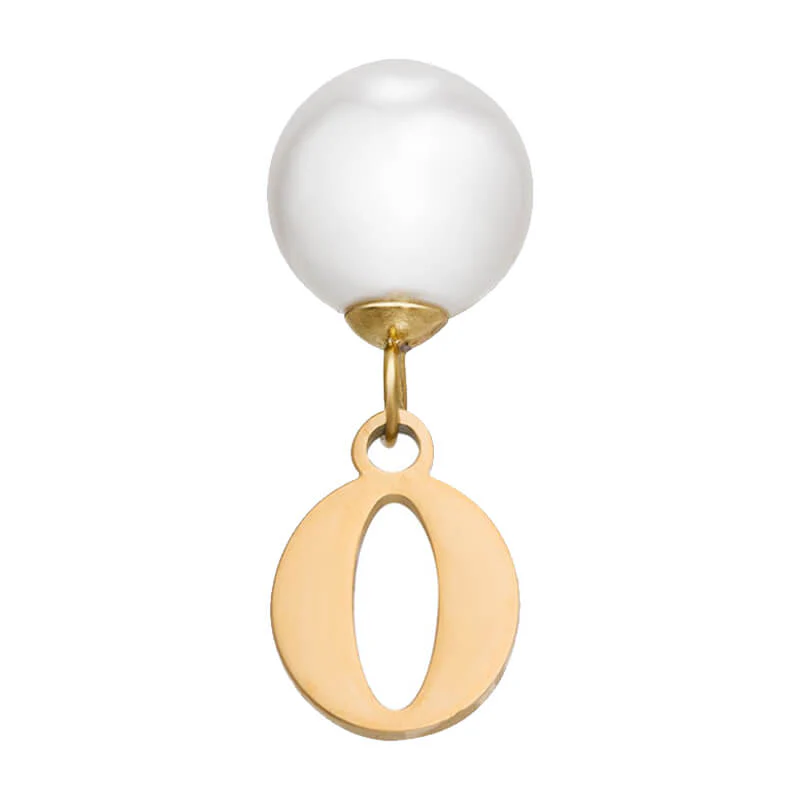 Pearl Initial Drop Earrings (Gold) - Image 22