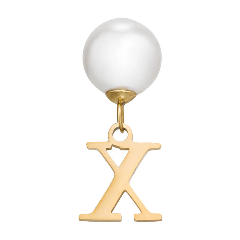 Pearl Initial Drop Earrings (Gold) - Image 31