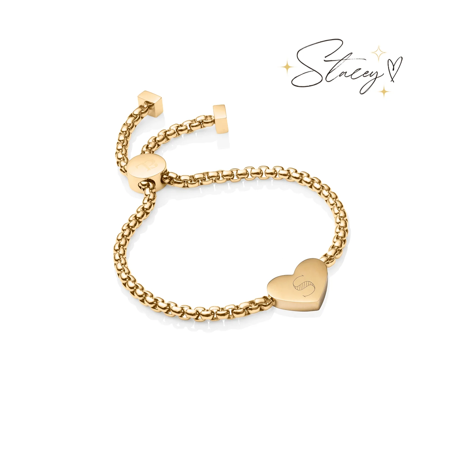 Personalize Heart Bracelet (Gold) - Image 5