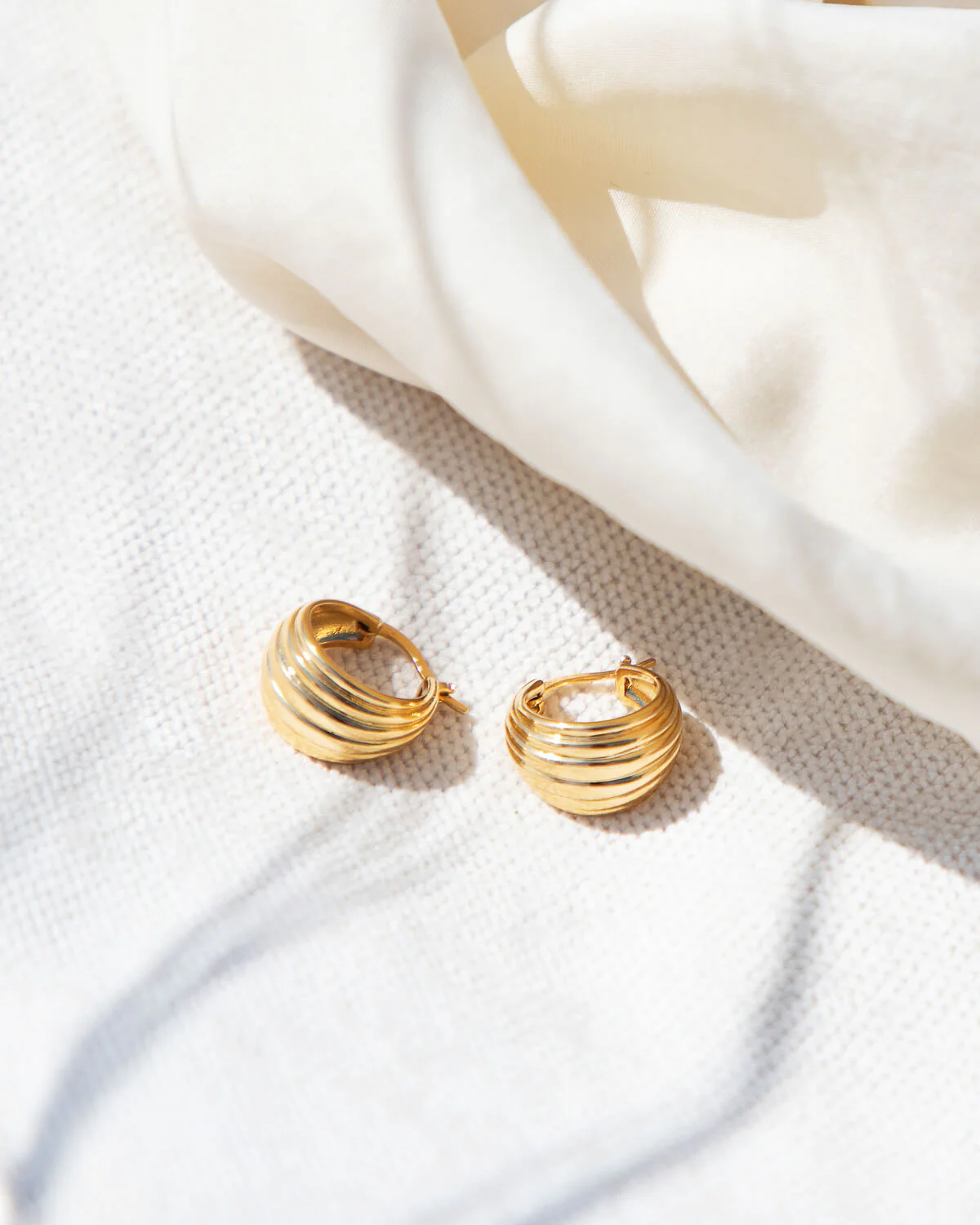 Ribbed Hoops (Gold) - Image 8