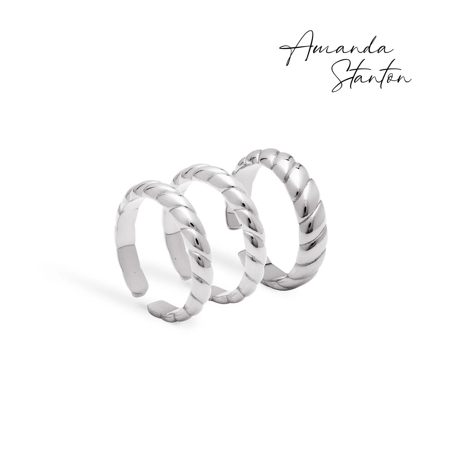 Rope Ring Stack (Silver) - Image 5