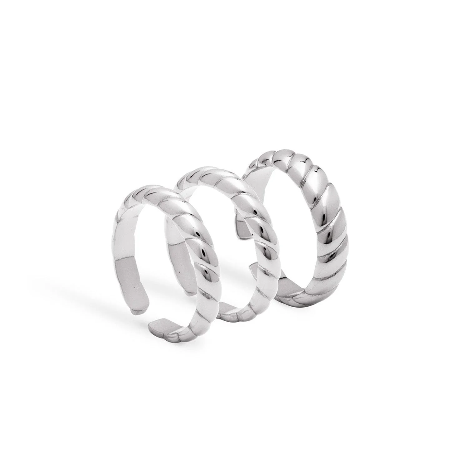Rope Ring Stack (Silver) - Image 8