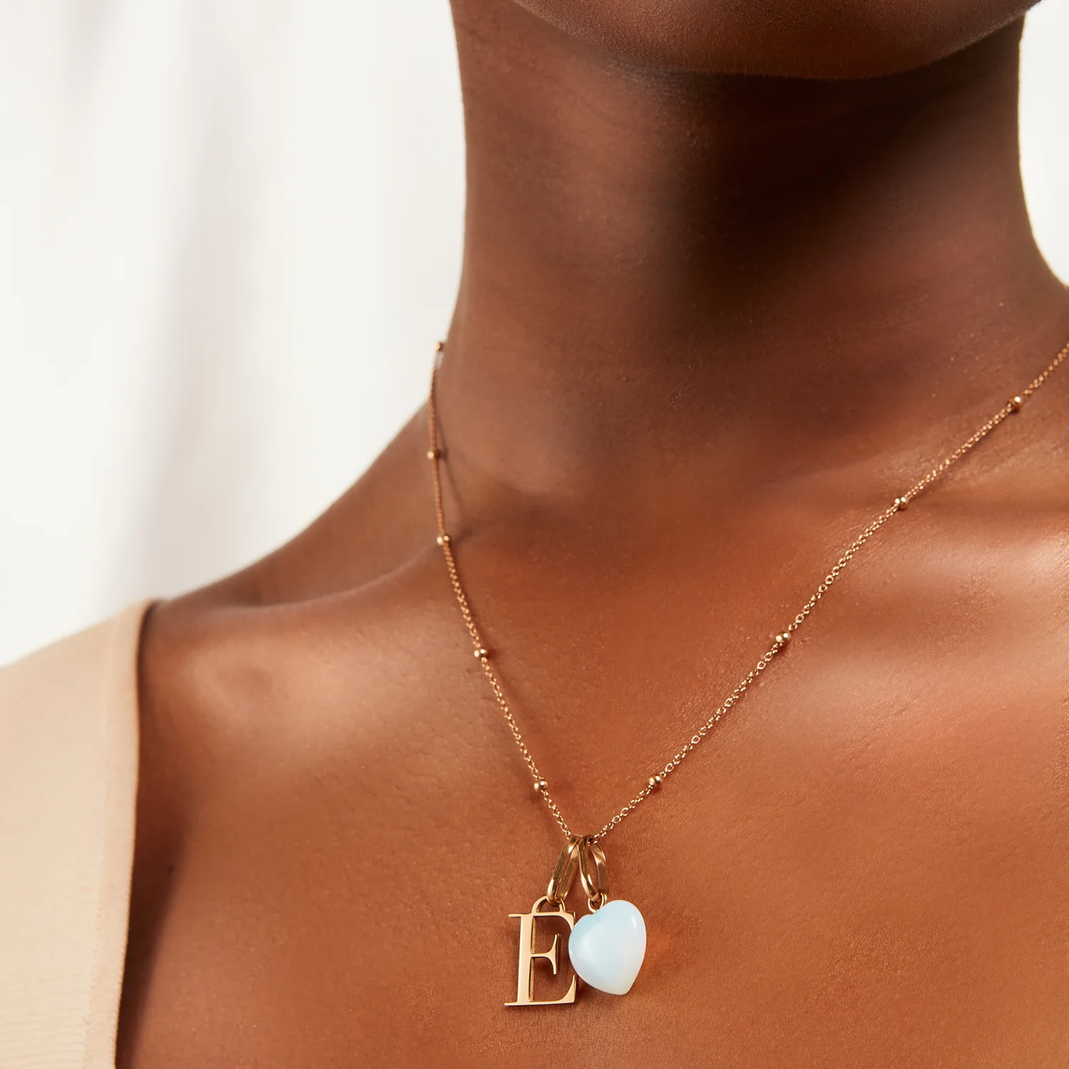 Personalized Initial & Birthstone Necklace (Rose Gold) - Image 4