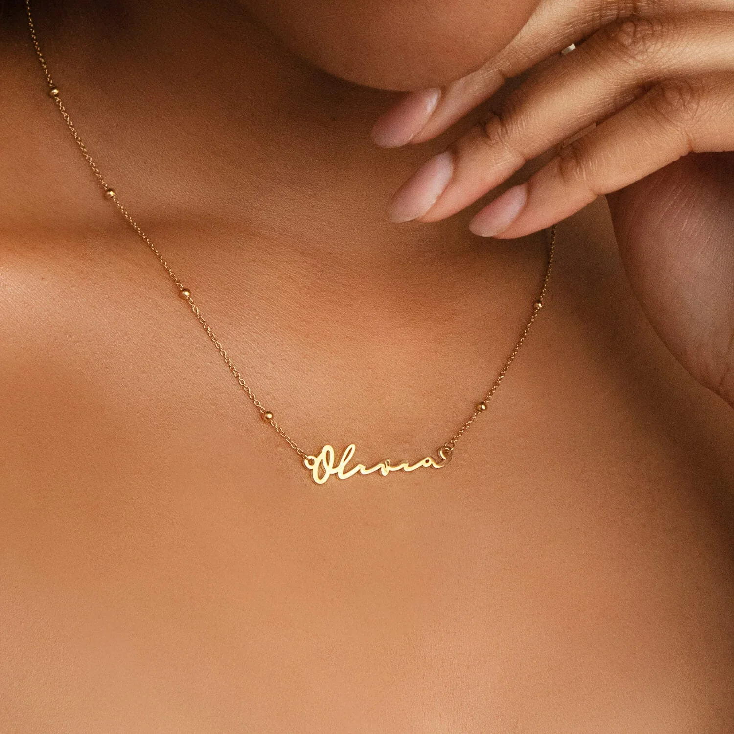 Signature Name Necklace (Gold) - Image 12