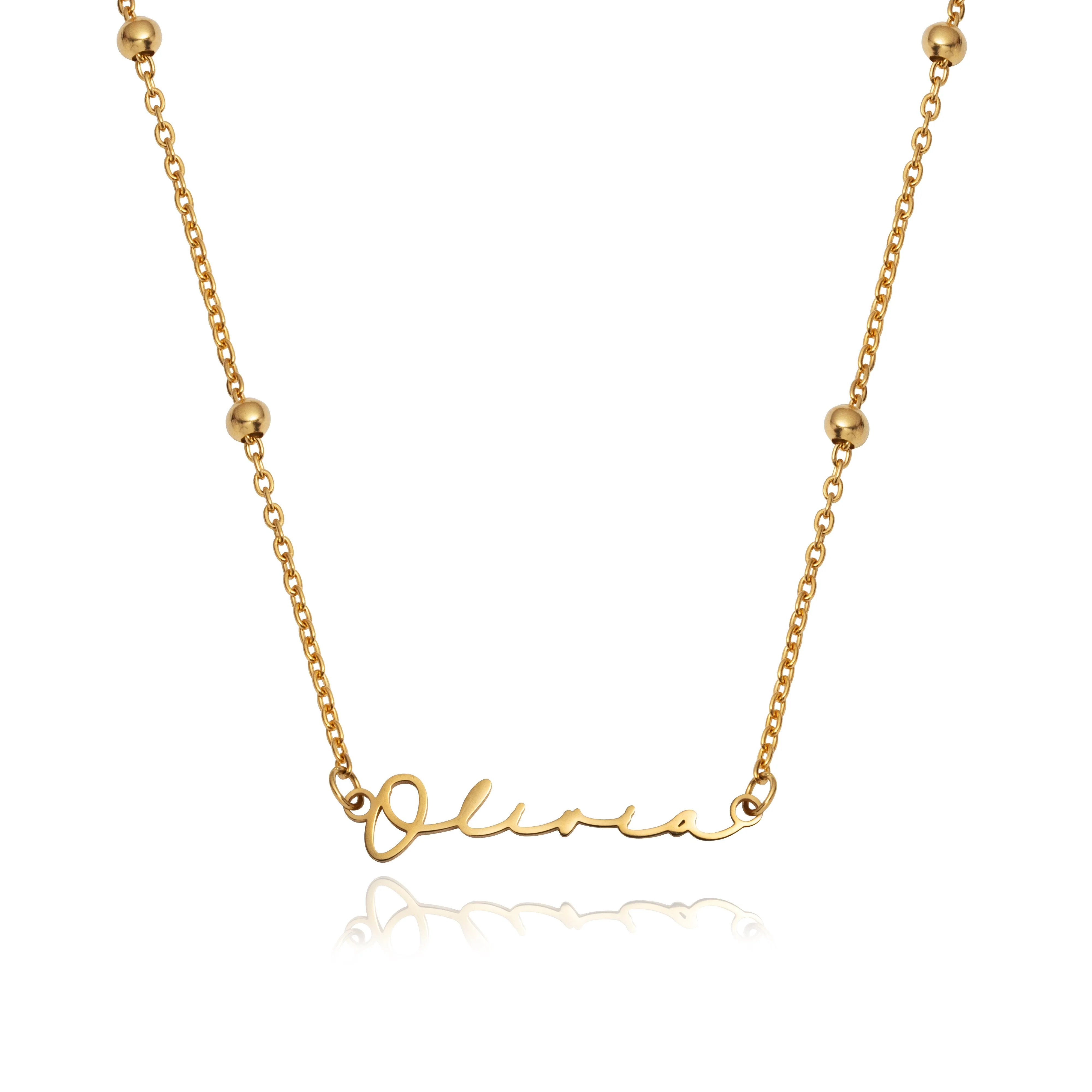 Signature Name Necklace (Gold) - Image 14