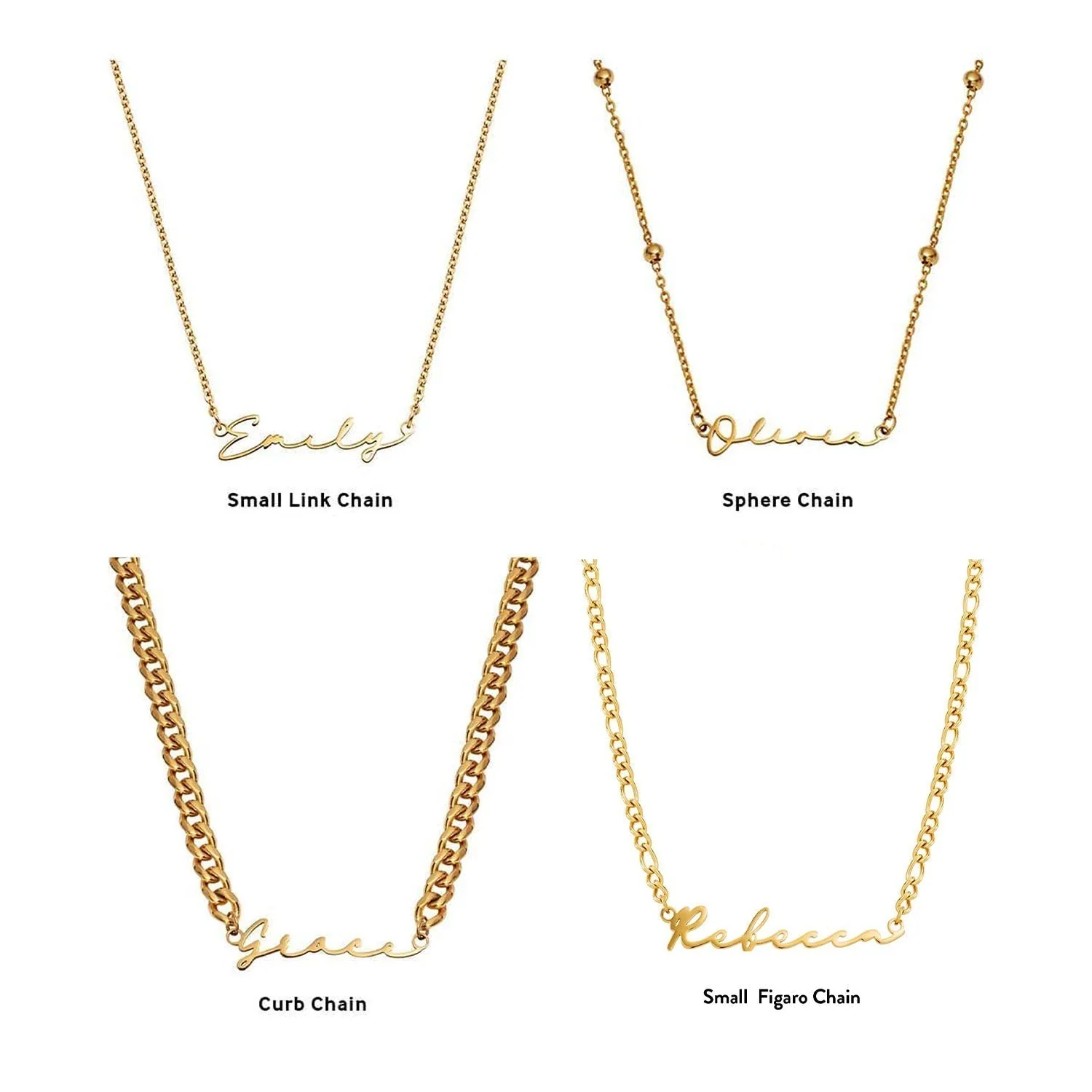 Signature Name Necklace (Gold) - Image 27