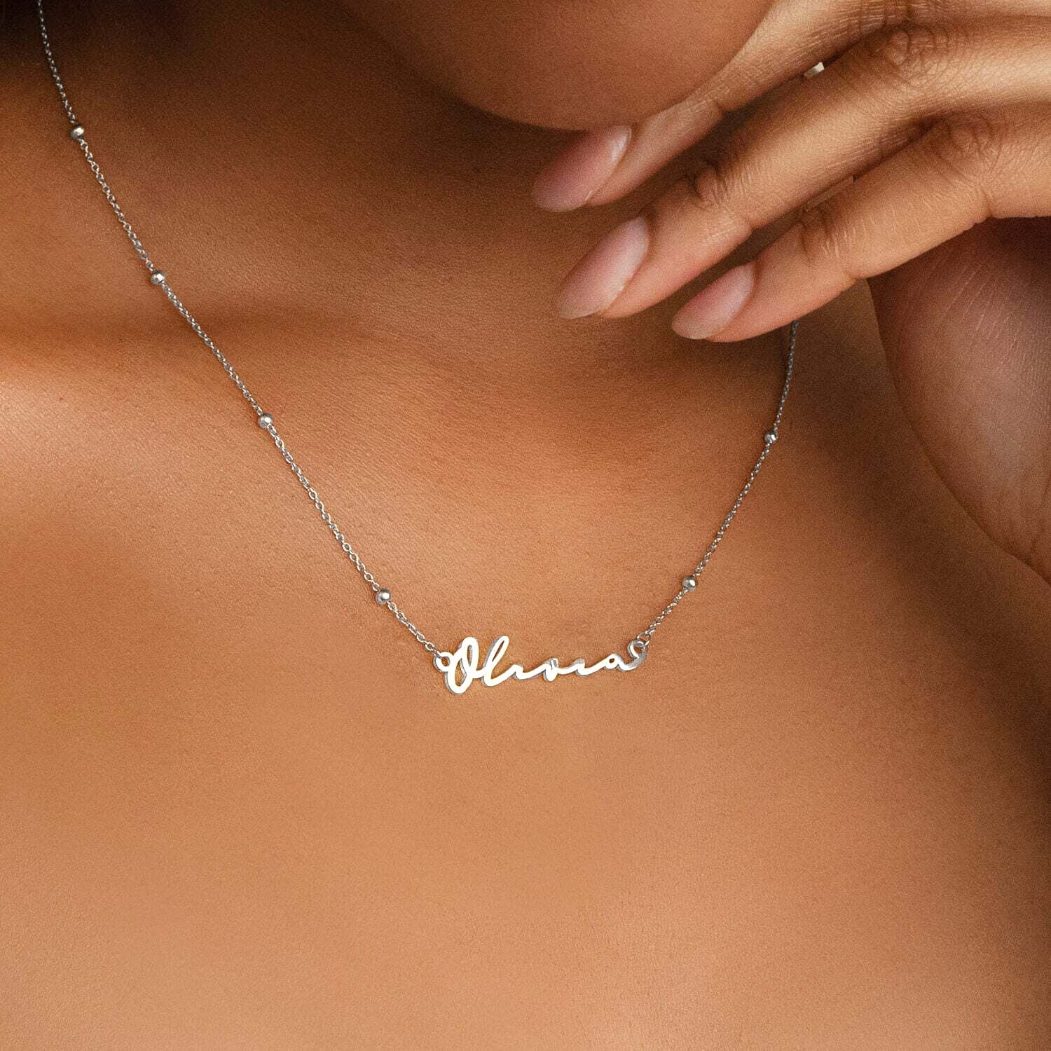 Signature Name Necklace (Silver) - Image 6
