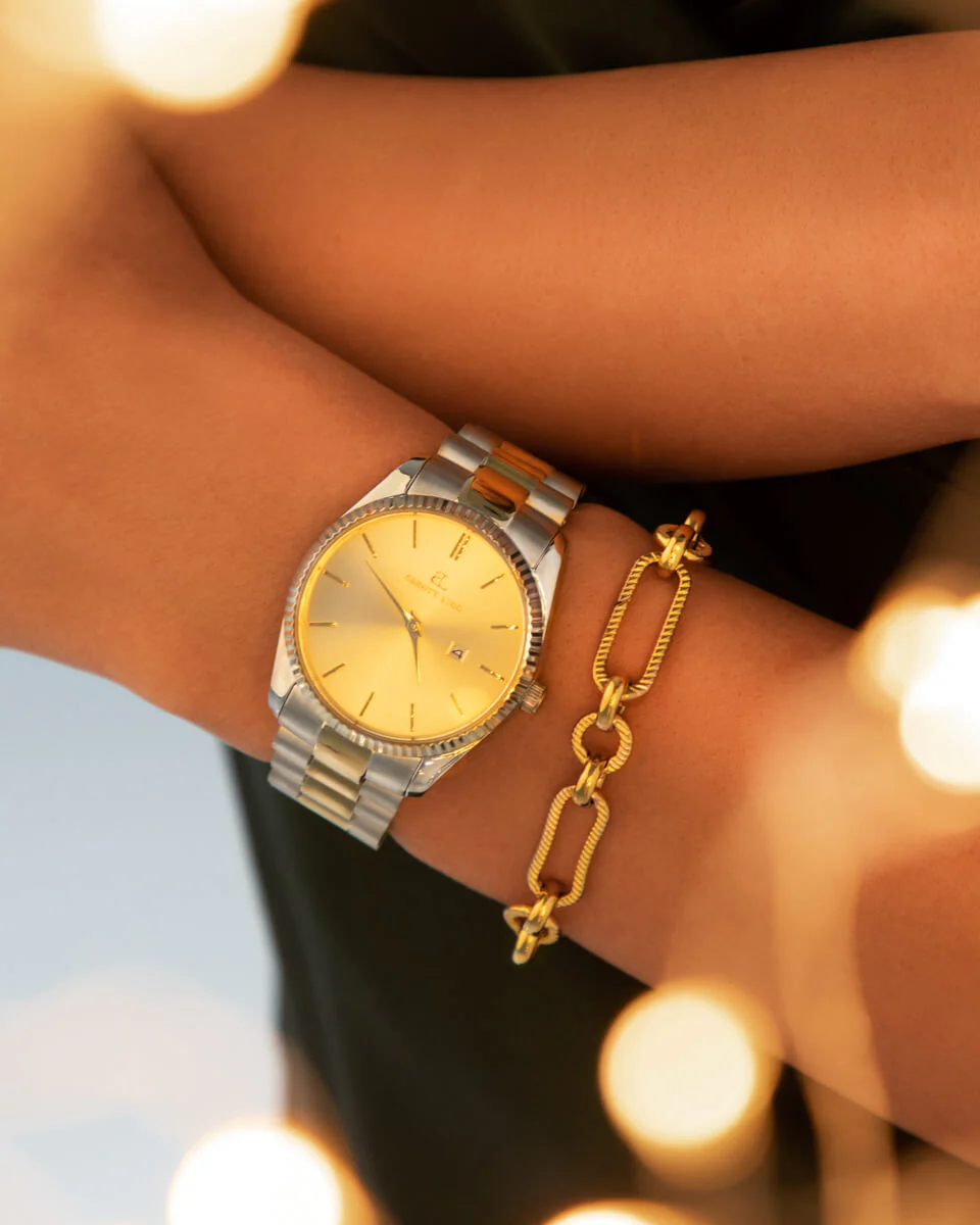Silver Chain Champagne Belgravia 36 Watch - Image 3