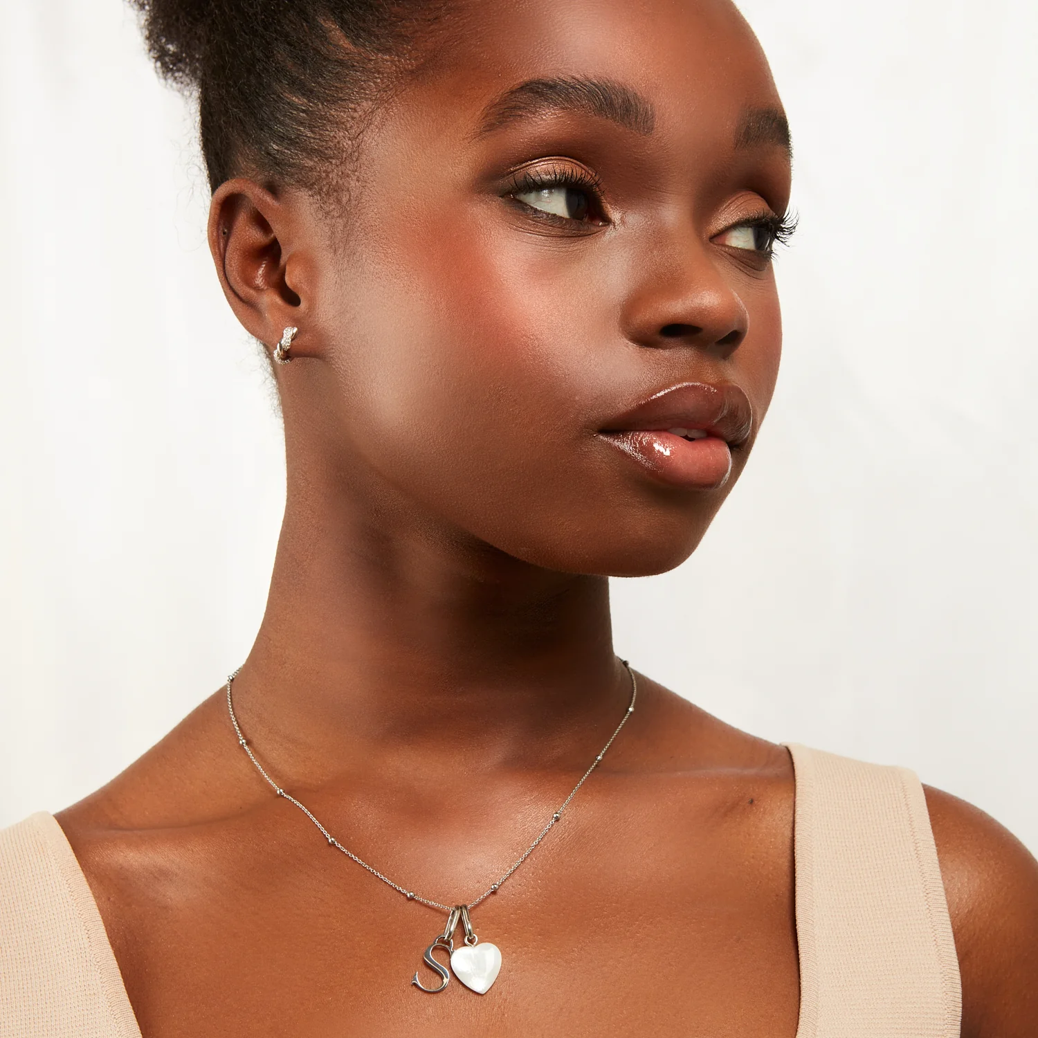 Personalized Initial & Birthstone Necklace (Silver) - Image 5