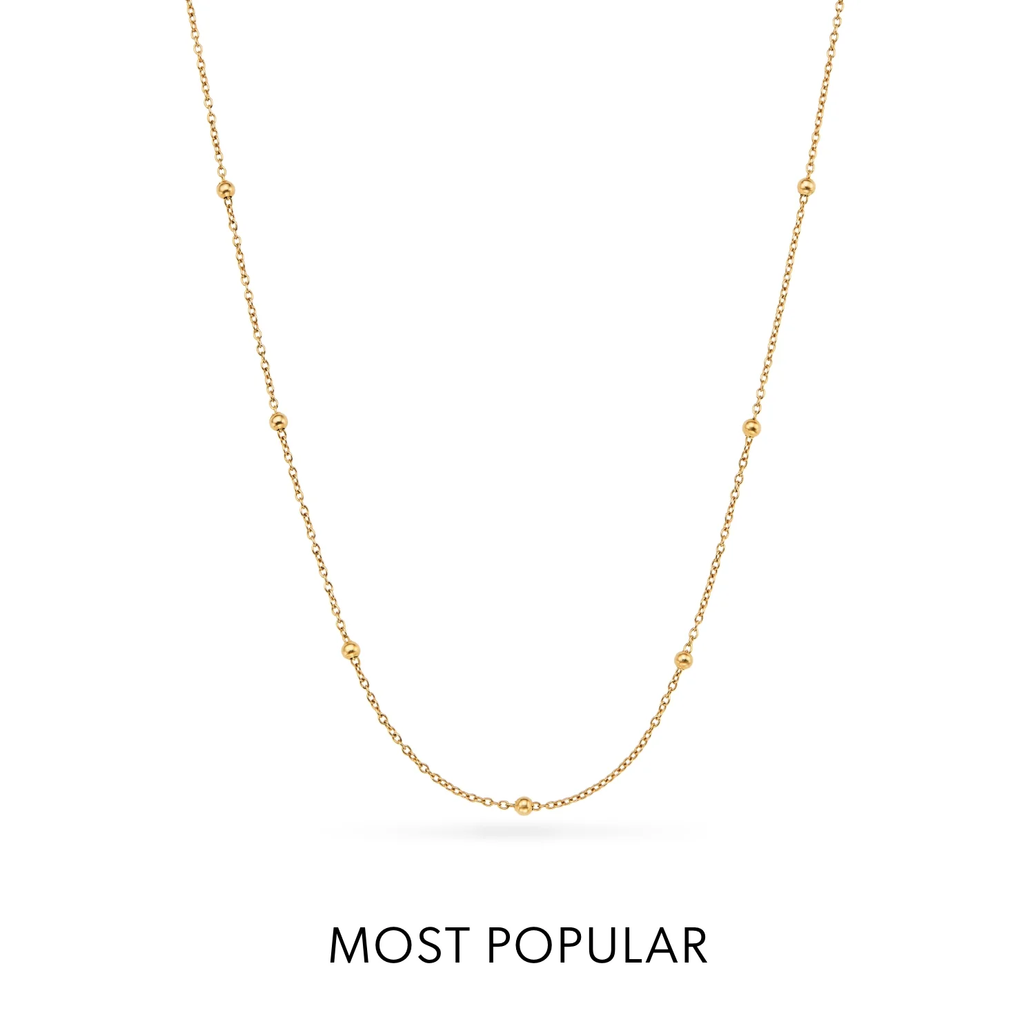 Sphere Chain Necklace (Gold) - Image 12