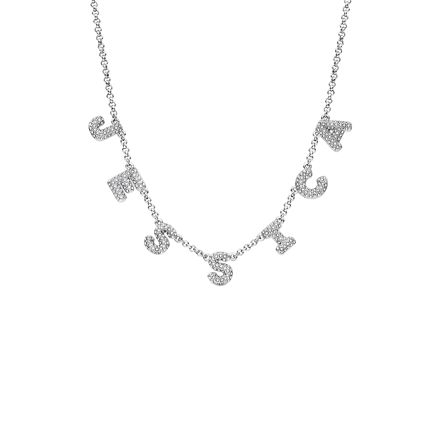 Spotlight Pavé Bubble Name Necklace (Silver) - Image 6