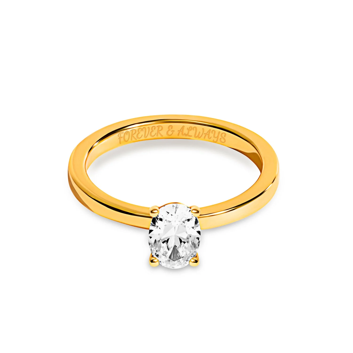Oval Cut Solitaire Ring 1ct (Gold) - Image 7
