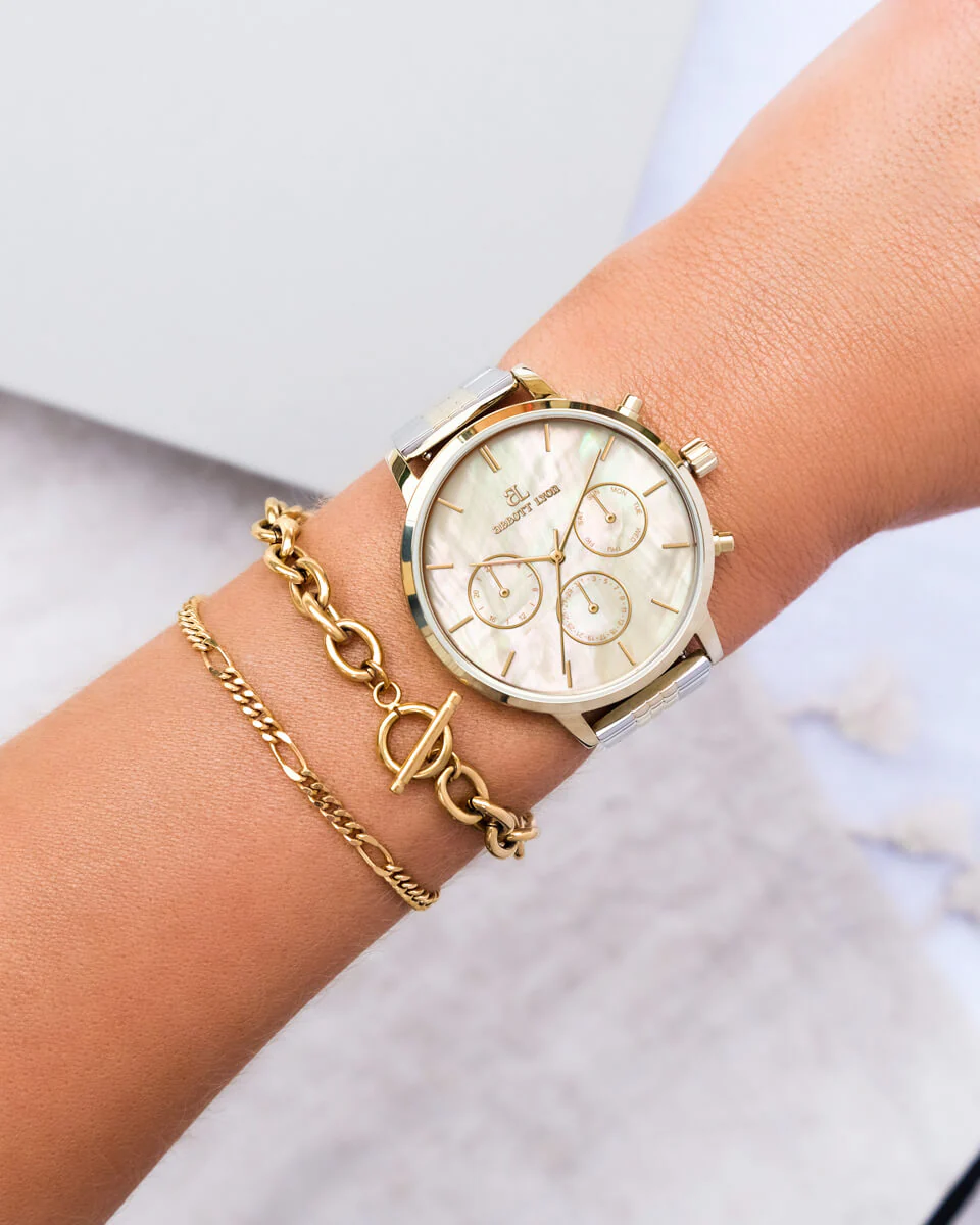 Two Tone Pearl Link Nueva 40 Watch - Image 3