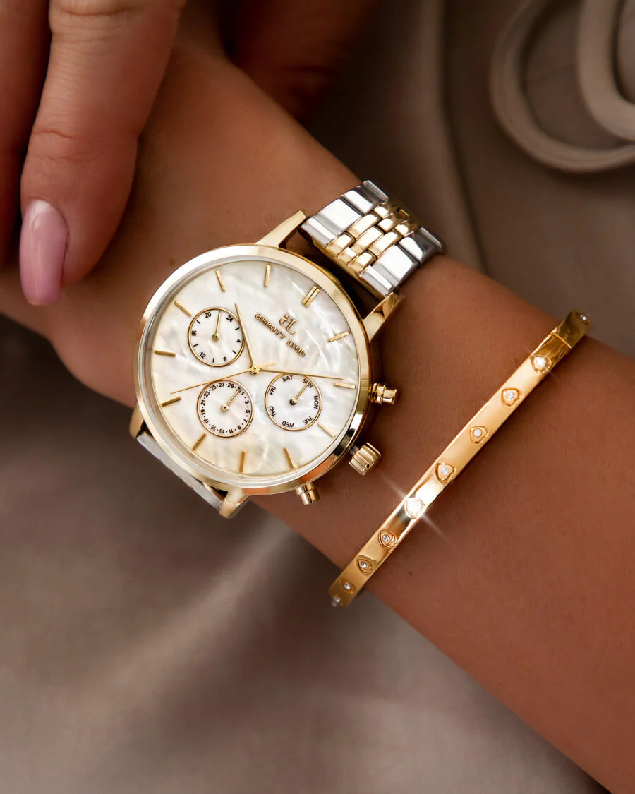 Two Tone Pearl Link Nueva 40 Watch - Image 5